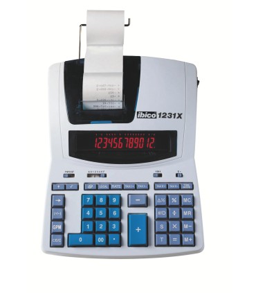 Calculadora ibico 1231x impresora pantalla lcd papel 57 mm 12 digitos 2 colores impresion bicolor