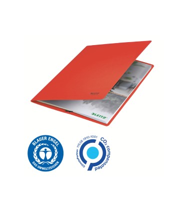 Carpeta leitz recycle gomas din a4 carton reciclable 100 rojo