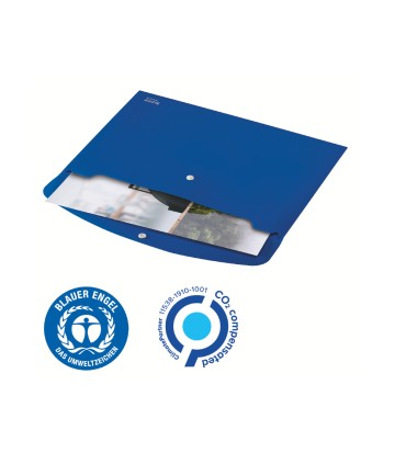 Carpeta leitz recycle portadocumentos broche din a4 polipropileno azul