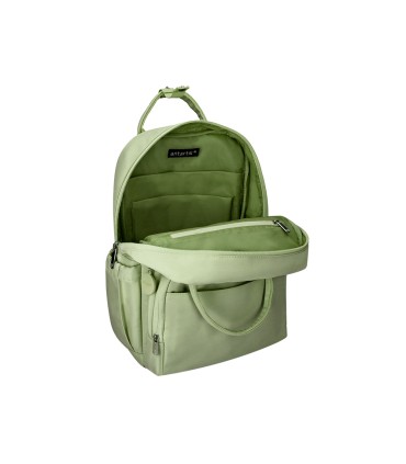 Mochila antartik diseno casual con asa multibolsillo color verde matcha 410x120x290 mm