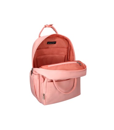 Mochila antartik diseno casual con asa multibolsillo color rosa 410x120x290 mm