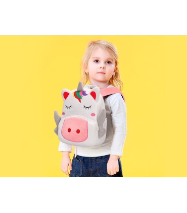 Cartera preescolar liderpapel mochila infantil peluche unicornio 260x100x240 mm