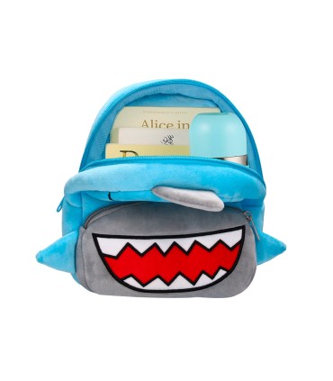 Cartera preescolar liderpapel mochila infantil peluche tiburon 260x100x240 mm