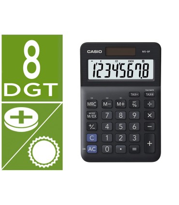 Calculadora casio ms 8f sobremesa 8 digitos tax color negro