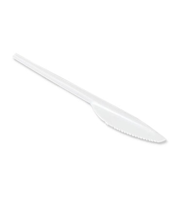 Cuchillo de plastico blanco reutilizable paquete de 100 unidades