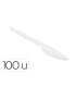 Cuchillo de plastico blanco reutilizable paquete de 100 unidades