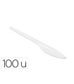 Cuchillo de plastico blanco reutilizable paquete de 100 unidades