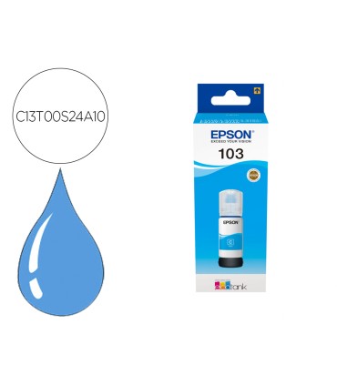 Tinta epson ecotank 103 l3110 3150 3151 5190 cian botella de 65 ml