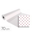 Papel de regalo basika polipropileno transparente/ puntos rojos bobina ancho 70 cm longitud 50 mt