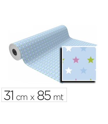 Papel de regalo basika in2104 a bobina ancho 31 cm longitud 85 m peso 2 kg gramaje 60 gr