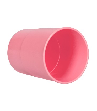 Cubilete portalapices q connect rosa pastel opaco plastico diametro 75 mm alto 100 mm