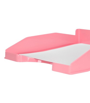 Bandeja sobremesa plastico q connect rosa pastel opaco 240x70x340mm