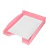 Bandeja sobremesa plastico q connect rosa pastel opaco 240x70x340mm