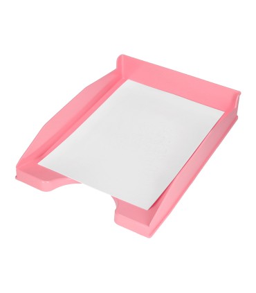 Bandeja sobremesa plastico q connect rosa pastel opaco 240x70x340mm