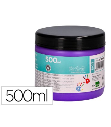 Pintura dedos liderpapel violeta tarrina de 500 cc