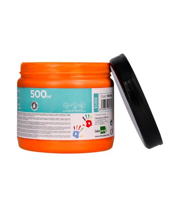 Pintura dedos liderpapel naranja tarrina de 500 cc