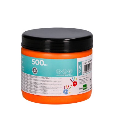 Pintura dedos liderpapel naranja tarrina de 500 cc