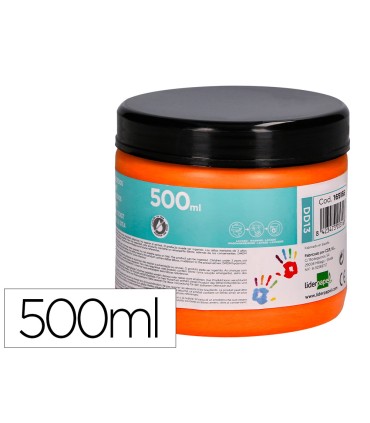 Pintura dedos liderpapel naranja tarrina de 500 cc