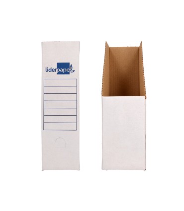 Revistero liderpapel ecouse carton 100 reciclado color blanco 256x100x335 mm