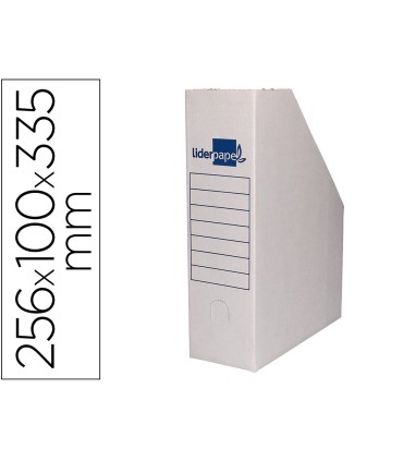 Revistero liderpapel ecouse carton 100 reciclado color blanco 256x100x335 mm