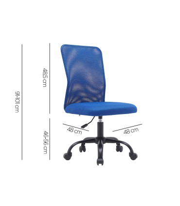 Silla q connect oficina parma malla sin reposabrazos alt max 990 anc 480 prof 590 color azul