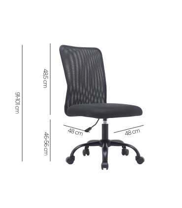 Silla q connect oficina parma malla sin reposabrazos alt max 990 anc 480 prof 590 color negro