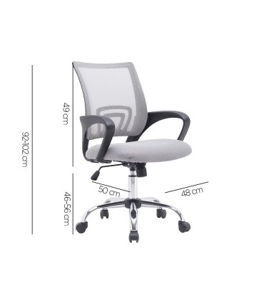 Silla q connect oficina siena malla base metalica alt max 1000 anc 560 prof 570 ruedas premium color blanco gris