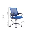 Silla q-connect oficina siena malla base metalica alt max 1000 anc 560 prof 570 ruedas premium color negro azul