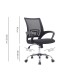 Silla q connect oficina siena malla base metalica alt max 1000 anc 560 prof 570 ruedas premium color negro