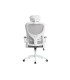 Silla q connect ergonomica pal ermo malla base nylon alt max 1300 anc 610 prof 600 ruedas premium color blanco gris