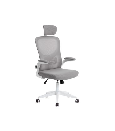 Silla q connect ergonomica pal ermo malla base nylon alt max 1300 anc 610 prof 600 ruedas premium color blanco gris