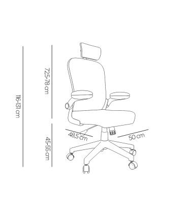 Silla q connect ergonomica pal ermo malla base nylon alt max 1300 anc 610 prof 600 ruedas premium color blanco gris