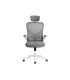 Silla q connect ergonomica pal ermo malla base nylon alt max 1300 anc 610 prof 600 ruedas premium color blanco gris