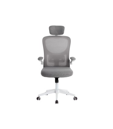 Silla q connect ergonomica pal ermo malla base nylon alt max 1300 anc 610 prof 600 ruedas premium color blanco gris