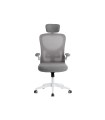 Silla q-connect ergonomica pal ermo malla base nylon alt max 1300 anc 610 prof 600 ruedas premium color blanco gris