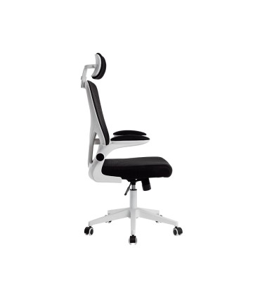 Silla q connect ergonomica pal ermo malla base nylon alt max 1300 anc 610 prof 600 ruedas premium color blanco negro