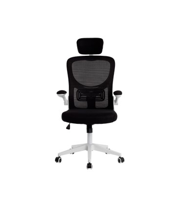 Silla q connect ergonomica pal ermo malla base nylon alt max 1300 anc 610 prof 600 ruedas premium color blanco negro