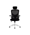 Silla q-connect ergonomica pal ermo malla base nylon alt max 1300 anc 610 prof 600 ruedas premium color blanco negro