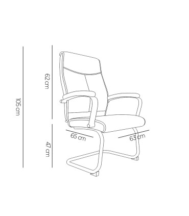 Silla q connect escritorio mod ena simil piel base metalica alt max 1050 anc 630 prof 650 color gris