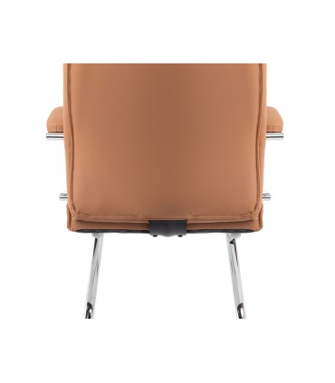 Silla q connect escritorio mod ena simil piel base metalica alt max 1050 anc 630 prof 650 color crema