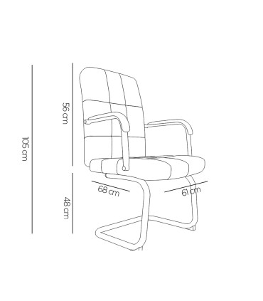 Silla q connect escritorio pia ve simil piel base metalica alt max 1050 anc 610 prof 680 color negro