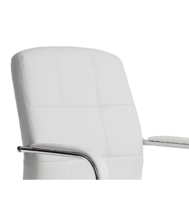 Silla q connect escritorio pia ve simil piel base metalica alt max 1050 anc 610 prof 680 color blanco