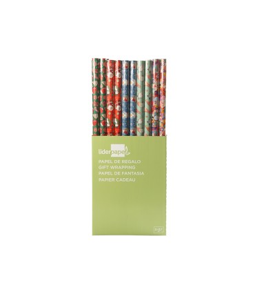 Papel de regalo liderpapel navidad rollo ancho 70 cm longitud 2 mt gramaje 60 gr disenos surtidos