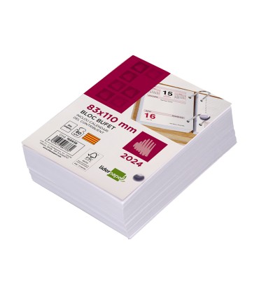 Bloc bufete liderpapel 2024 80x110 mm papel 60 gr texto en catalan