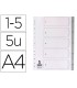 Separador numerico q connect plastico 1 5 juego de 5 separadores din a4 multitaladro