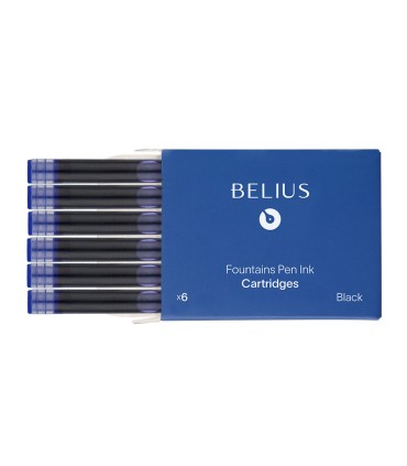 Tinta estilografica belius azul caja 6 cartuchos