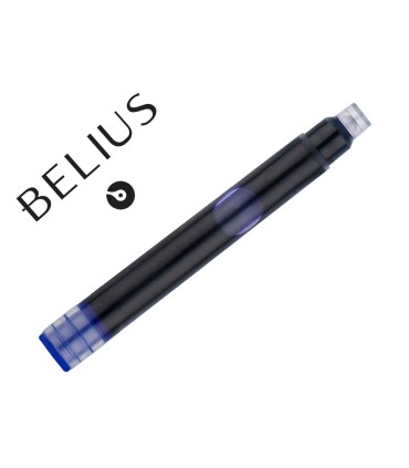 Tinta estilografica belius azul caja 6 cartuchos