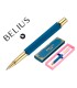 Boligrafo belius macaron bliss forma hexagonal color rosa azul y dorado tinta azul caja de diseno