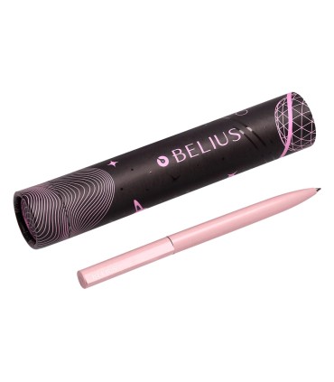 Boligrafo belius rocket b aluminio color minimalista rosa tinta azul caja cilindrica