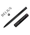 Boligrafo belius rocket b aluminio color minimalista negro tinta azul caja cilindrica